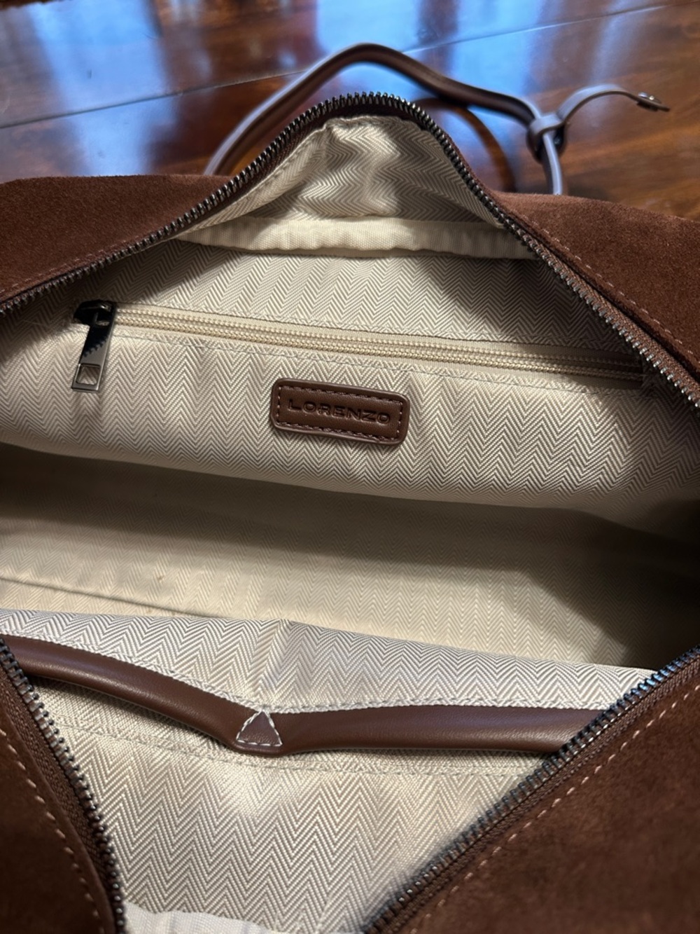 Classic Brown Suede Women's Shoulder Bag - Elegant Everyday Tote - Picture 7 of 11